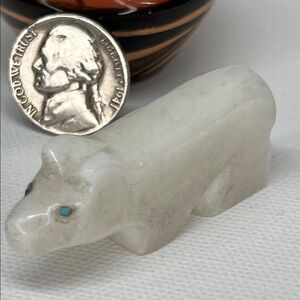 White Stone Bear Figurine